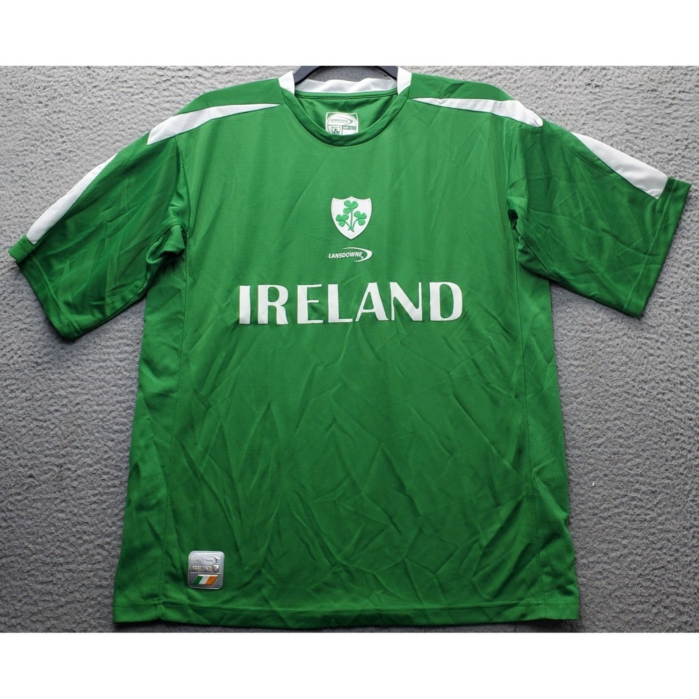 Lansdowne Ireland Rugby T-Shirt Mens Large Green Short Sleeve Crew Neck Pullover